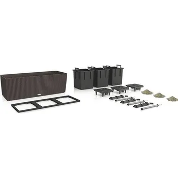 Truhlík Samozavlažovací truhlík plastový Lechuza Trio Cottage 100x32,5x34,5 cm moka