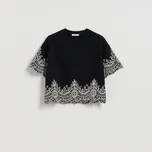 Reserved - Tričko s ozdobným vyšíváním - černý - 250HT-99X - 250HT-99X-S