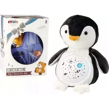 plyšák Plyšový Medvídek Uspávač Světla Zvuky Noční a Denní Režim Tučňák