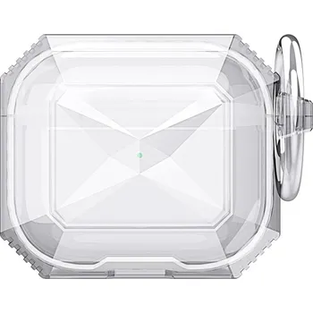 Pouzdro na mobilní telefon Odolný transparentní obal s barevným rámečkem pro AirPods 4 - bílý