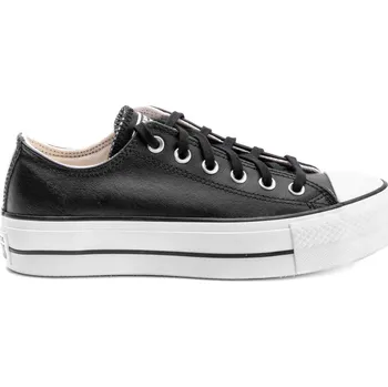 Dámské tenisky Converse CONVERSE CHUCK TAYLOR ALL STAR LIFT Converse Chuck Taylor All Star Lift v černé kožené variantě jsou ideální volbou pro ty, kteří chtějí vylepšit svůj styl a přitom si užívat pohodlí. Kvalitní černá kůže a platformová podrážka dodávají teniskám n