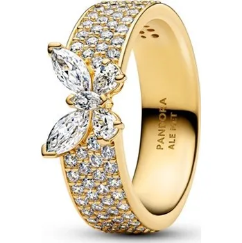 Prsten Zlacený prsten PANDORA Třpytivý výrazný motýl 60 164270C01-60
