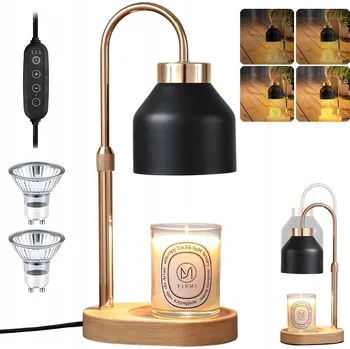 Lampička RETRO STOLNÍ LAMPA OHŘÍVAČ SVÍČEK S ČASOVAČEM, VYSOKÁ