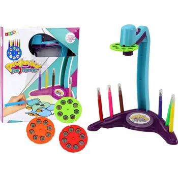 Magnetická kreslící tabulka Projektor na Kreslení 3 Vyměnitelné Disky Fixy Fialový