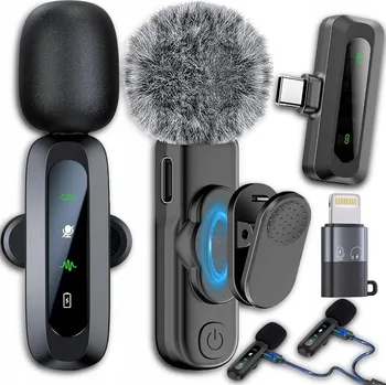Mikrofon Kravatový mikrofon Belantro sada 2x bezdrátový USB-C