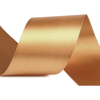 Stuha Atlasová stuha oboulící svazky po 5 m šíře 50 mm, střední, 742 zlatá stř.