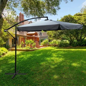 Stínicí technika Velký polohovatelný slunečník ERYX - tmavě šedý