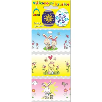 Velikonoční dekorace Košilka - smršťovací dekorace na vejce – králíčci 6ks (540)