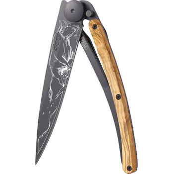 Sport Kapesní nůž Deejo 1GB188 Tattoo Black 37g olive wood Taurus