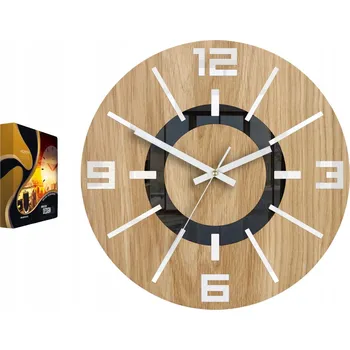 Hodiny Nástěnné hodiny dřevěné dubové akrylové Alladyn Wood White Mirror Kulatý