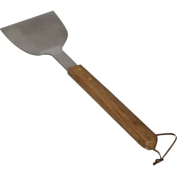 Grilovací nářadí GrandHall Grilovací obracečka na hamburgery s bambusovou rukojetí A06603007T (GRANDHALL A06603007T Skvělá nerezová obracečka pro snadnou manipulaci s burgery)