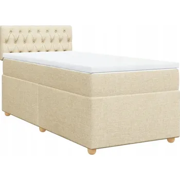 Postel Čalouněná jednolůžková postel VidaXL 90x190 cm, béžové odstíny