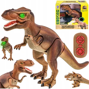 Figurka Dálkově ovládaný dinosaurus T-Rex, chodící, béžový, se zvukem a světlem