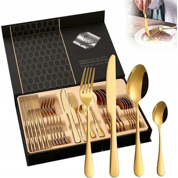 Příbor Sada příborů huikali zlatá, 24 ks
