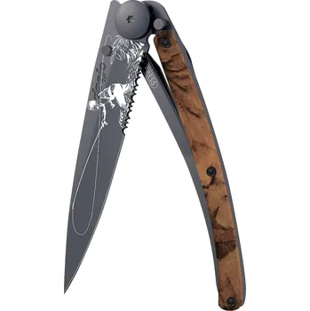kapesní nůž Kapesní nůž Deejo 1GC512 Tattoo Black Serration 37g brown camo Fly Fishing