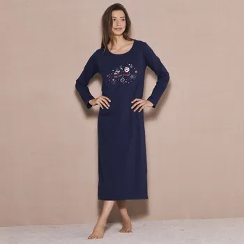 Dámská noční košile Blancheporte Dlouhá noční košile s dlouhými rukávy a potiskem galaxie nám. modrá 56