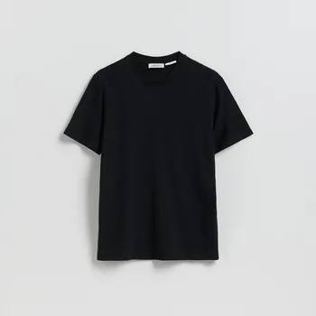 Reserved - Tričko regular fit se lnem - černý - 993IR-99X - 993IR-99X-M