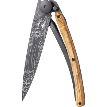 Sport Kapesní nůž Deejo 1GB185 Tattoo Black 37g olive wood Virgo