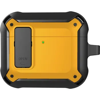 Pouzdro na mobilní telefon Super odolný obal s karabinou pro AirPods 4 - žlutý