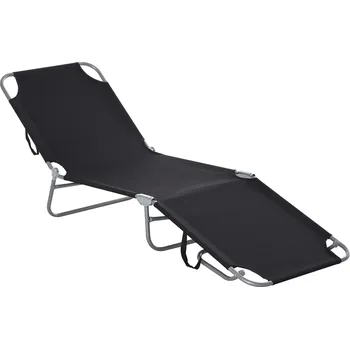 Zahradní lehátko Skládací lehátko 187 x 55 x 24 cm | černé