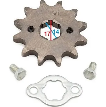 Řetězová sada pro motocykl Řetězové kolečko 12 zubů 14/17 pro řetěz 428