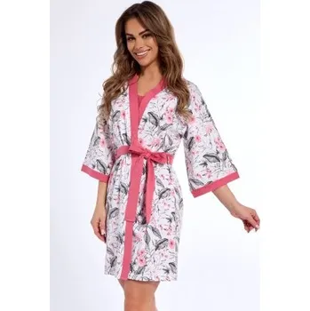 Dámský župan Dámský krátký župan Cornette Vivian 3 - bavlna Růžová 2XL