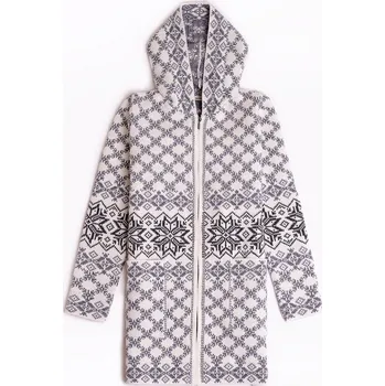 Dámský svetr FOLC VARBLA DÁMSKÝ SVETR SE ZIPSEM, Bílá, Šedá S