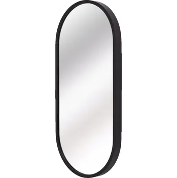 Zrcadlo LEJA oválné dřevěné Zrcadlo koupelnové zrcadlo ČERNÉ MATNÉ 100x38 STYLOVÉ