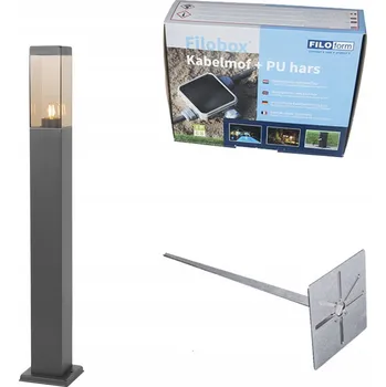 IP kamera Kvadratický osvětlovací sloupek QAZQA E27 80 cm šedý