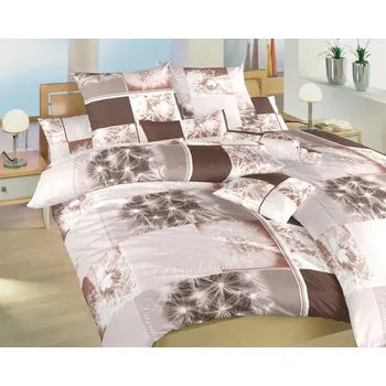 Povlečení bavlna Pampelišky 3D hnědé 140x200, 70x90 cm II.jakost