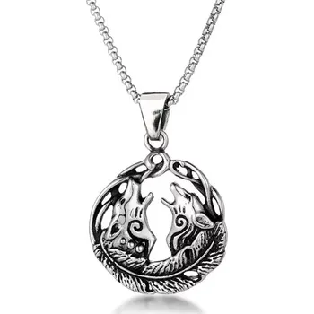 Přívěsek Přívěsek z chirurgické oceli Vyjící vlci - Model včetně řetízku 2.5 mm/ 60 cm