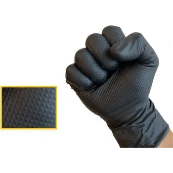 Pracovní rukavice Ochranné rukavice, černá, jednorázové, nitrilové, 8,4 g, vel. XL, 90 ks, nepudrované, 1019XL ,balení 90 ks