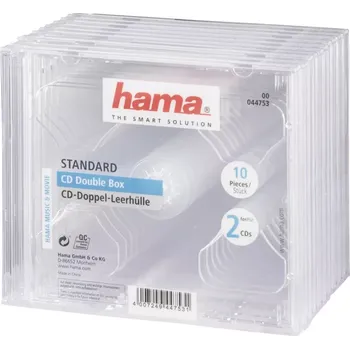 Hama Standard CD Double box obal na 2 CD/DVD průhledný 10 ks