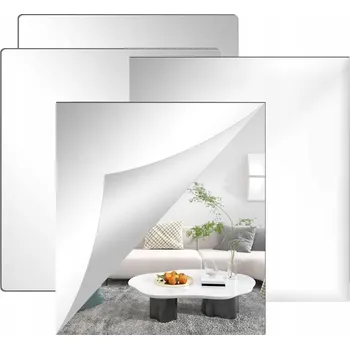 Zrcadlo SAMOLEPICÍ SAMOLEPKY ZRCADLOVÉ ČTVERCOVÉ SAMOLEPKY 30X30CM 4 KUSŮ DO LOŽNICE