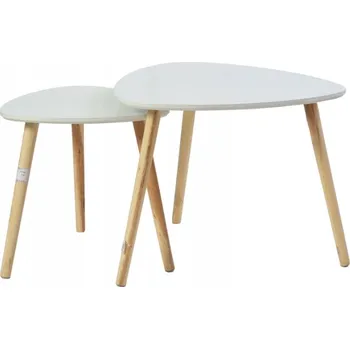 Konferenční stolek Dvojitý konferenční stolek bílý 44 cm