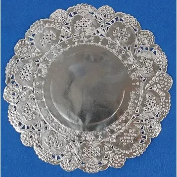 Papírový ubrousek FANDY Papírové ubrousky krajka 11 cm stříbrné