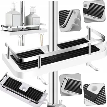 Koupelnový nábytek KOUPELNOVÁ POLIČKA ZÁVĚSNÁ POD SPRCHU NA SPRCHOVOU TYČ BEZ VRTÁNÍ