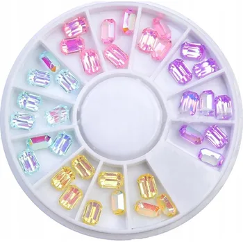 Pastelové křišťály na nehty OBDÉLNÍK