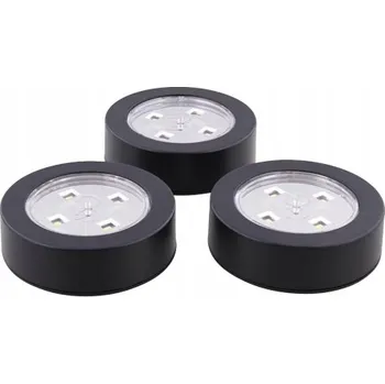 Lampička LED Světlo/Lampička dotyková nábytková do skříně Sada 3 kusy ČERNÁ 819