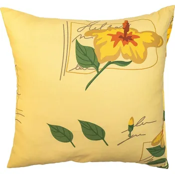 Povlak na polštář bavlna Ibišek žlutý