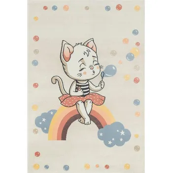 Koberec Breno Kusový koberec SUNNY KIDS 06/WBW kočička na duze, 160x230 cm, Vícebarevné