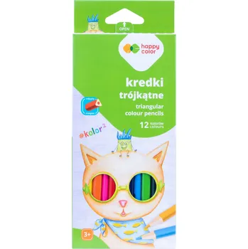 Kresba PASTELKY Happy Color trojúhelníkové, 12 barev