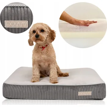 Pelíšek pro psa Ortopedické Pelíšek pro psy Premium DOTTY Matrace potah s paměťovou pěnou, šedá