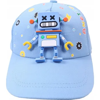 Kšiltovka 50-54 Kšiltovka baseballová ROBOT 3D světle modrá unisex letní CZD YOclub