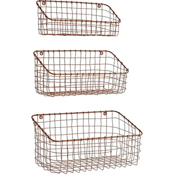 Úložný box Nástěnný úložný koš Madam Stoltz 3-pack 35874CPR červená 92X