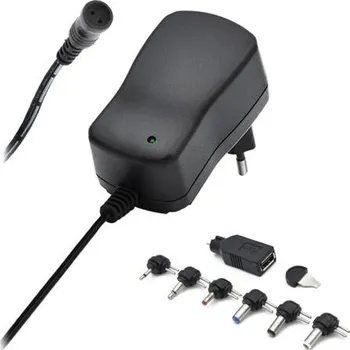 Adaptér k notebooku Adaptér napájecí 3-12V 1000mA GETI GPA10A - rozbaleno - mírně roztržený a pomačkaný obal