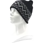 VoXX Čepice pánská pletená VIPER s bambulkou ČERNO-ŠEDÁ Velikost: uni