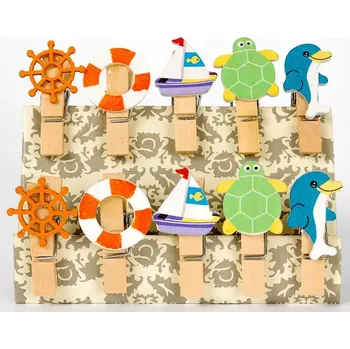 FANDY Kolíčky dekorační dřevěné Shapes 11 plachetnice