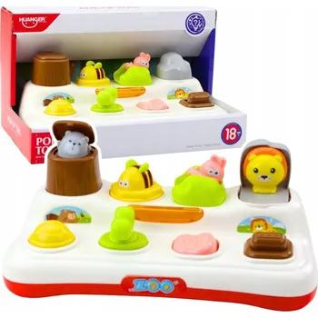 Hračka pro nejmenší Interaktivní vzdělávací Hračka vyskakovacími zvířátky a světly