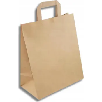 Obraz PAPÍROVÉ TAŠKY KRAFT EKO NÁKUPNÍ 32X22X24,5 cm, PLOCHÉ UCHO 25 KS